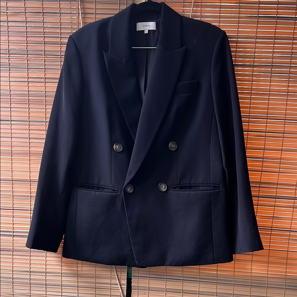 Vince Black Double-Breasted Blazer